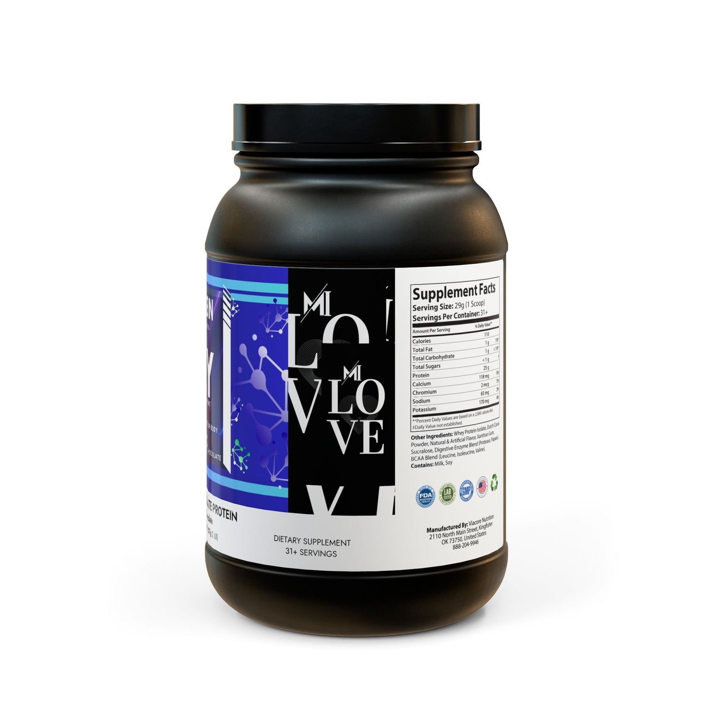 Whey Isolate Protein Supplement (907g, 2lb)