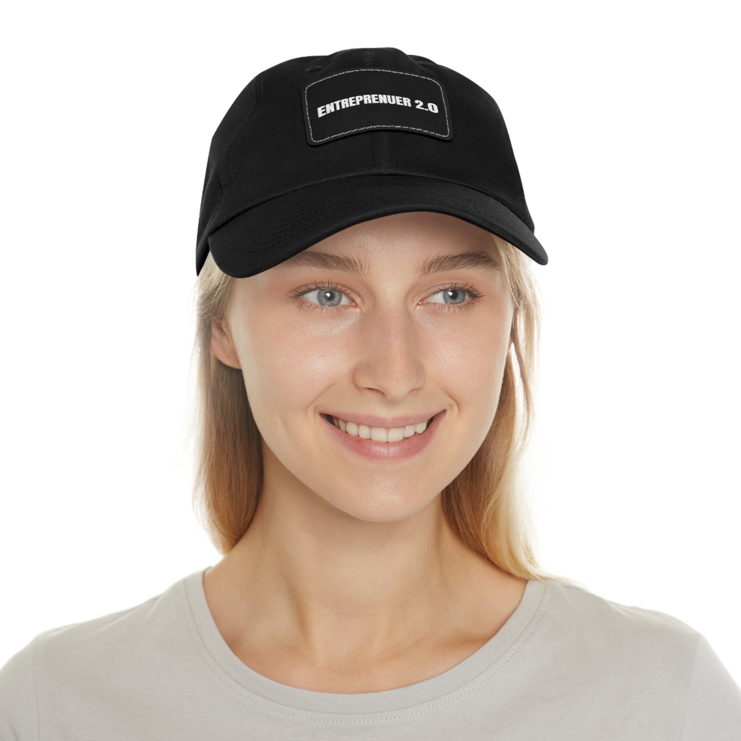 Entrepreneur 2.0 Dad Hat with Leather Patch – Trendy Casual Wear for Creatives