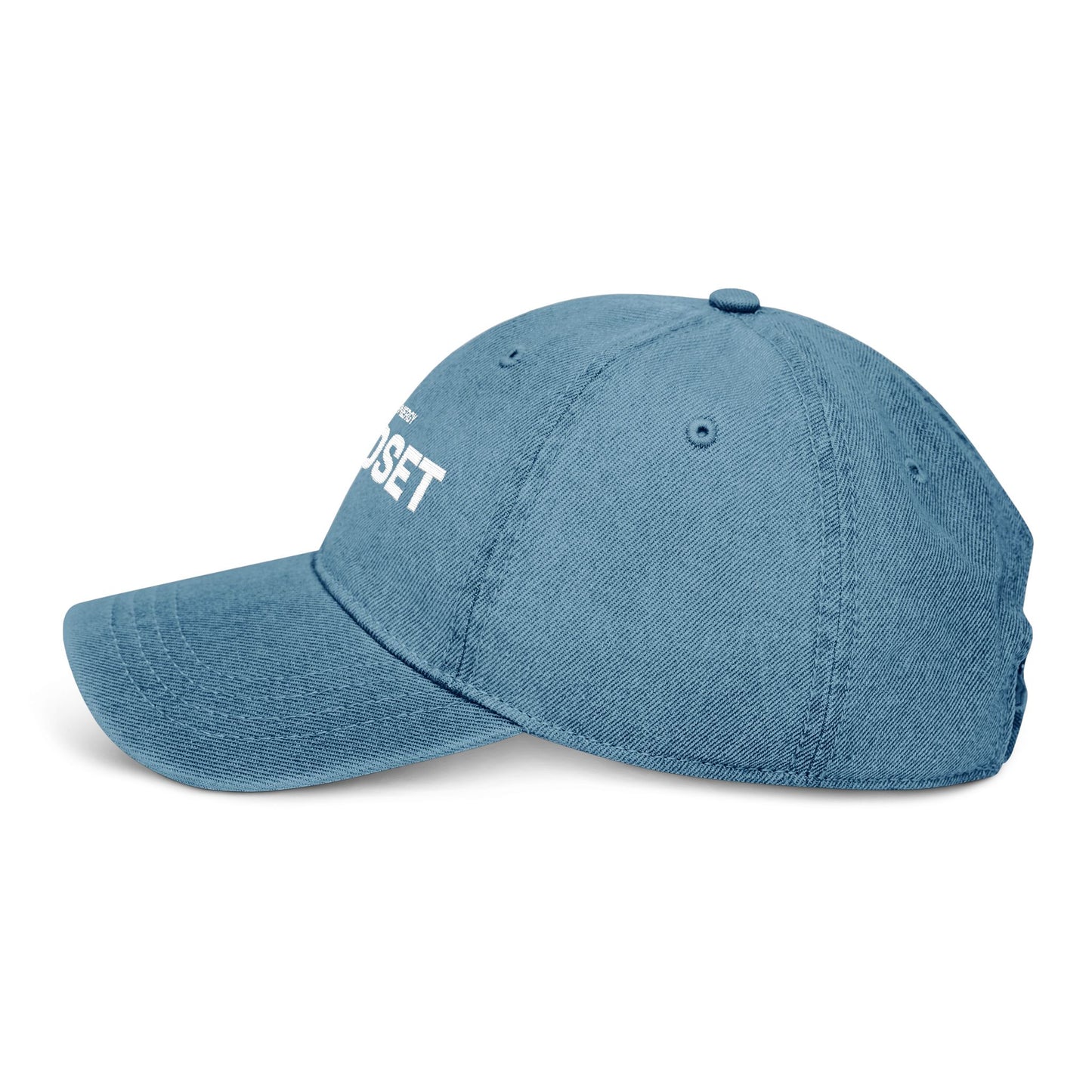 Good Energy Mindset Denim Hat - Casual Embroidered Cap for Positive Vibes
